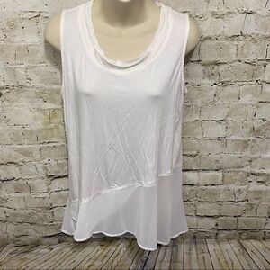 NWT Bellatrix White Sleeve Sheer Bottom Top